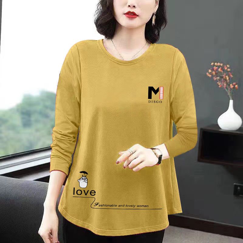 

Элегантная модная женская одежда весна осень свободные блузки повседневные рубашки с круглым вырезом и буквенным принтом длинные рукава пуловеры топы XXXL жёлтый