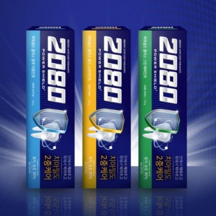 2080 Power Shield Toothpaste Blue Double Mint 150g, 6 pcs. korean toothpaste