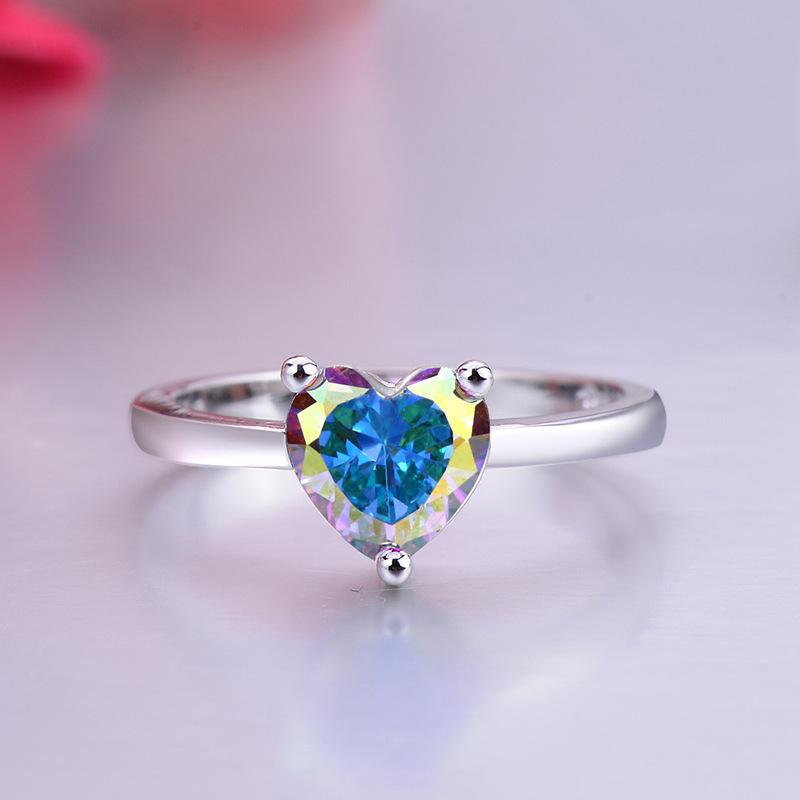 Jewelry, Heart-Shaped Zircon Rings, Fashion Love Bags, Ring Jewelry, Accessories.