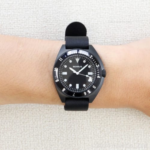 Benrus Military Watch TYPE-1-BLACK Men's Black