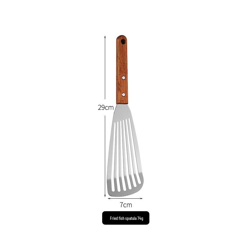 Stainless Steel Wood Handle Multi-Use Cooking Spatula: Teppanyaki, Griddle, Slotted, Steak, Triangle, Pizza, Cake, Pancake Spatula