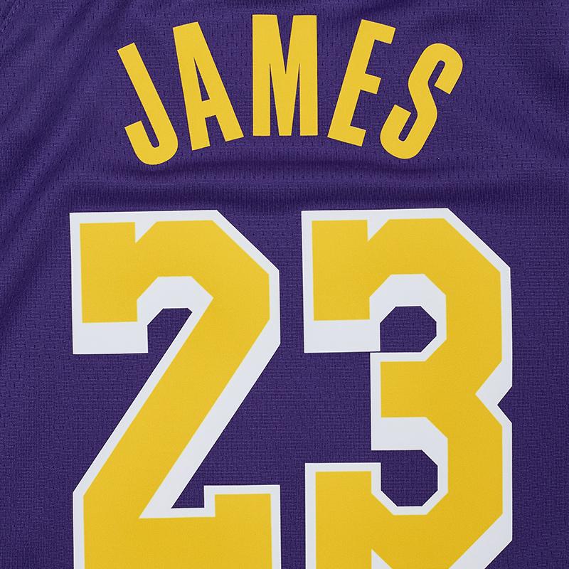 Nike Kids Basketball Jersey NBA Los Angeles Lakers James 23 Letter Print Loose Straight Sleeveless Kids Tops Purple 3Y2B7BXAP-LAKJL