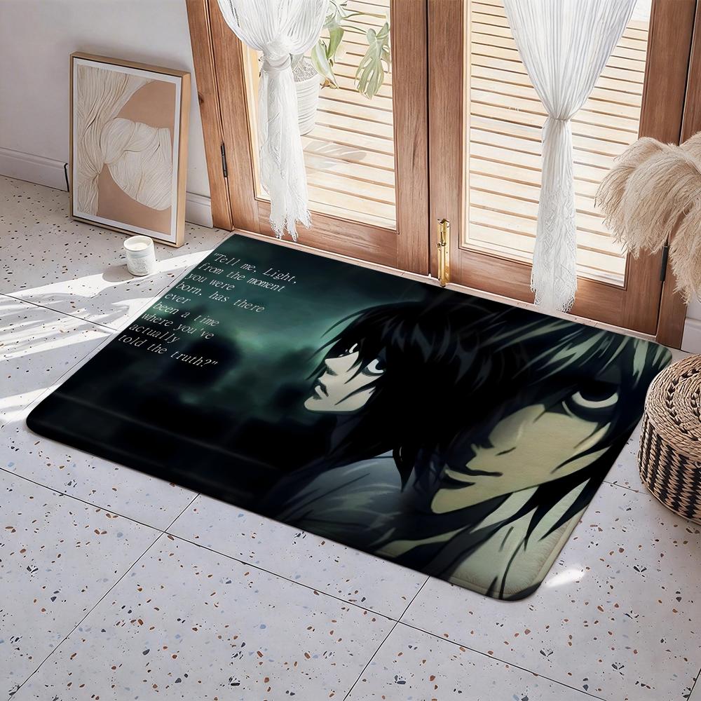 Hot Anime D Death N Note Floor Mat Eco  Flannel Doormat Non Slip Odorless Indoor Floor Rug Soft Short Plush Home Mat