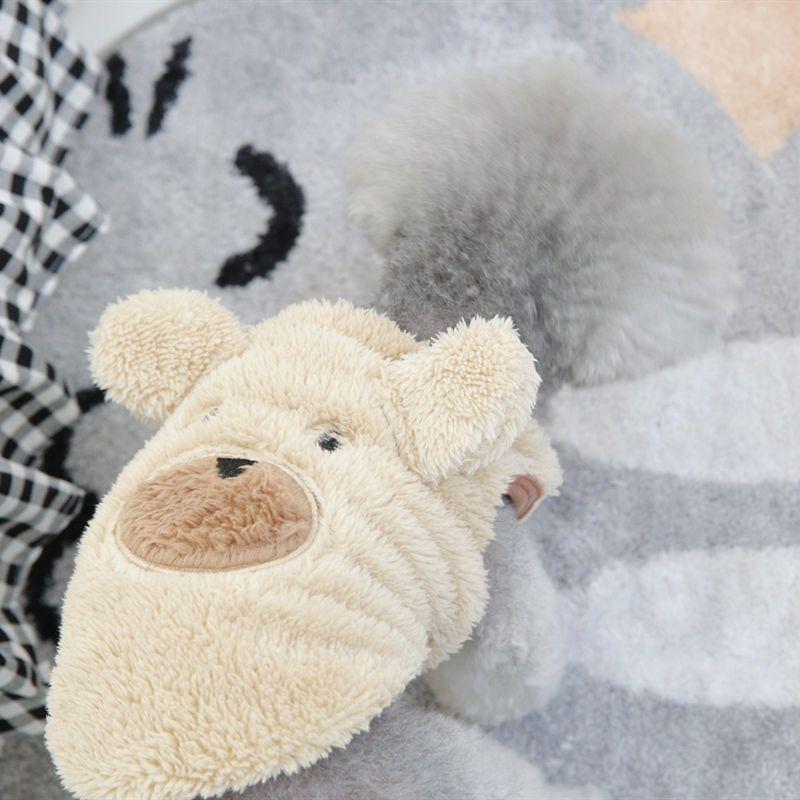 Pet cute small dog poodle teddy dog cat clothing autumn and winter vest warm lamb wool spring and autumn models