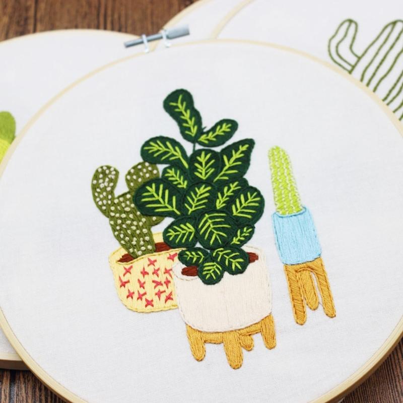 3Sets Leaf Flower Embroidery Set with Embroidery Pattern Beginner Embroidery Set with Instructions Stitching Supplies