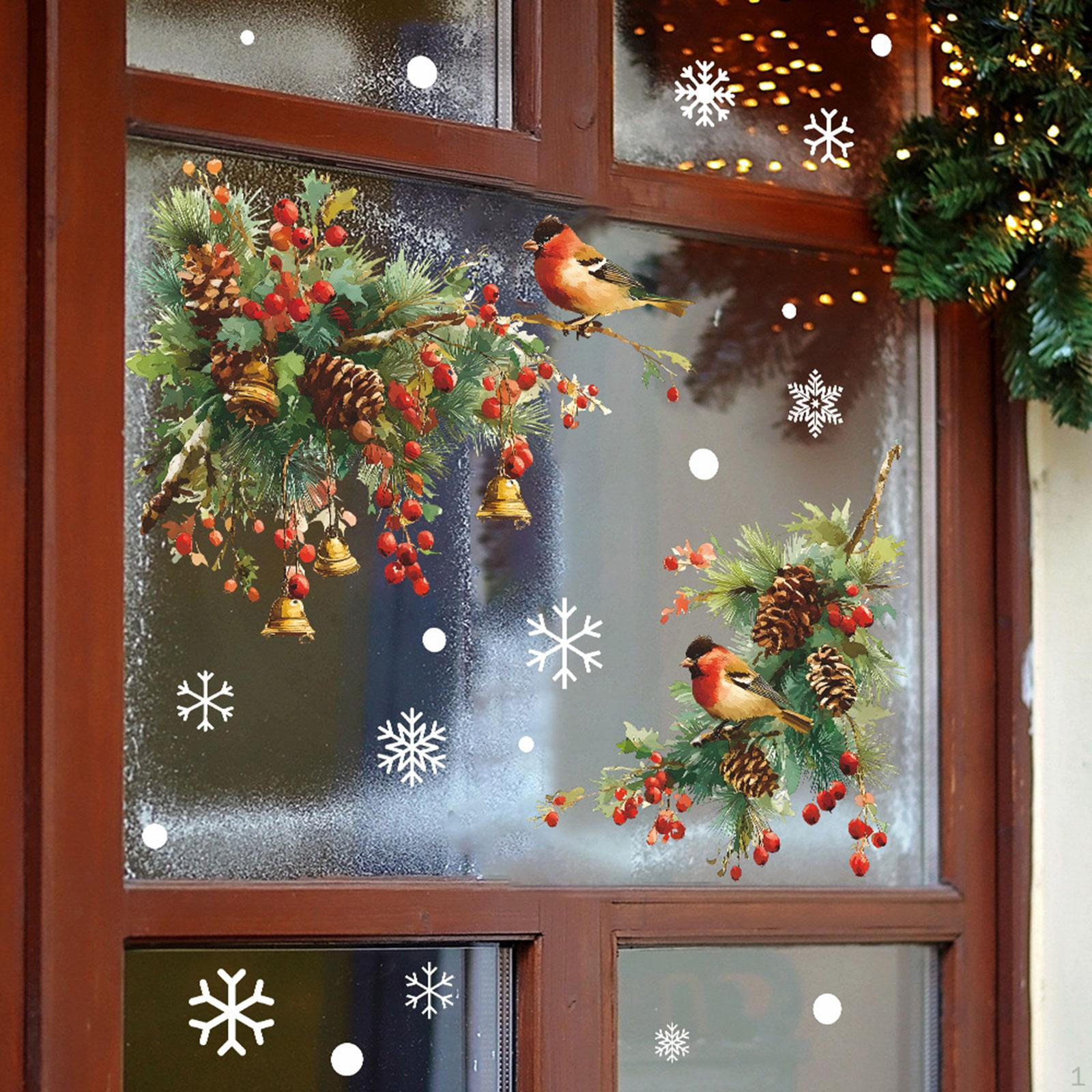 

Christmas Birds Branch Window Clings Glass Decals DIY Easy to Peel Xmas Ornament Gift