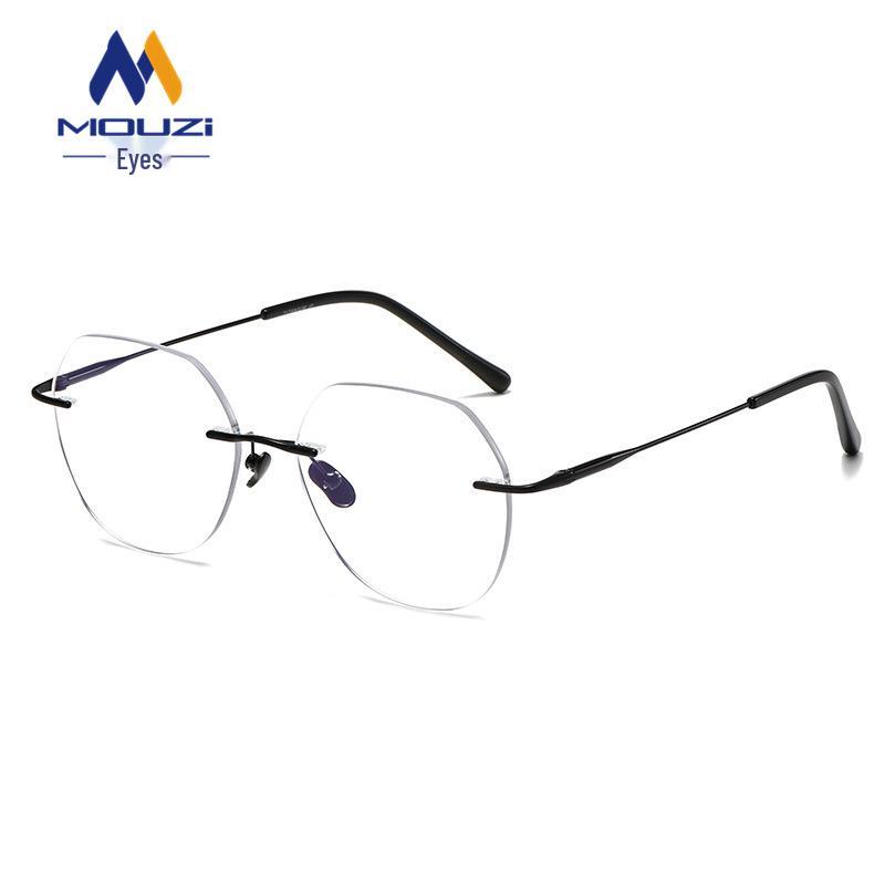 Women's Rimless Pure Titanium Eyeglasses - Prescription Ready, Anti-Blue Light