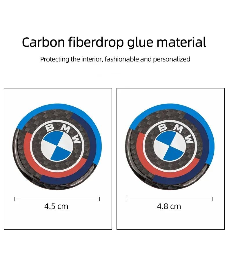 45mm carbon fiber multimedia knob sticker for BMW 123456 series F40 F44 GT F34 F33 F36 F10 F07 G30 G32 G11 G12 X3 F24 F26 X5 F15