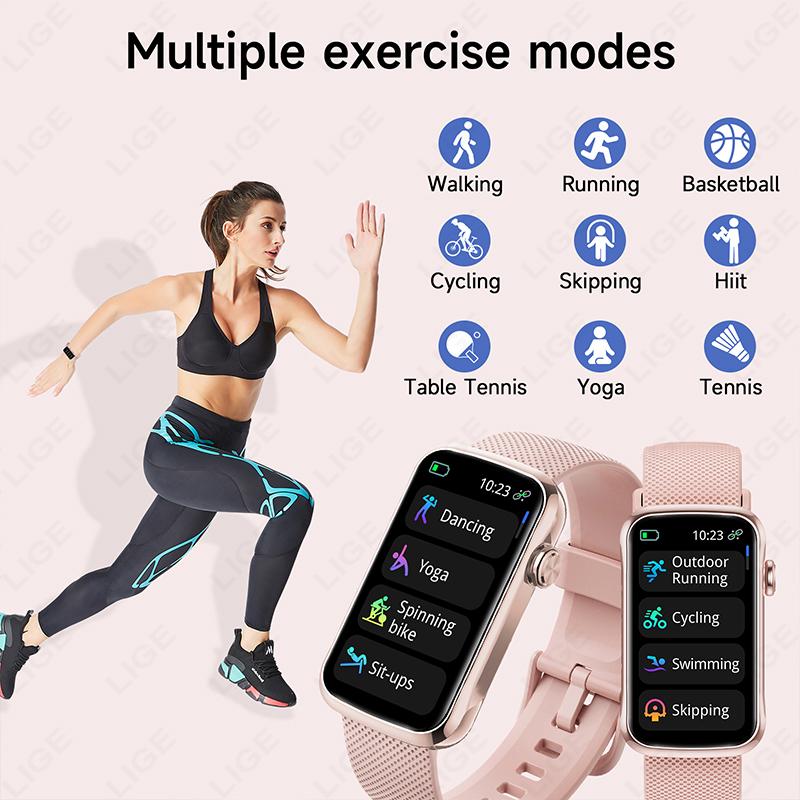 New Sports Smart Watch Women 1.47-Inch Full Touch Fitness Tracker IP68 Waterproof Men Smartwatch For Android IOS Phone
