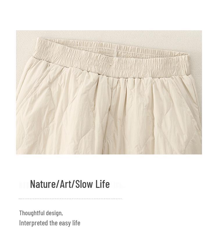 Xin Xing 2024 Women's High Waist Loose Fit Warm Down Cotton Pants