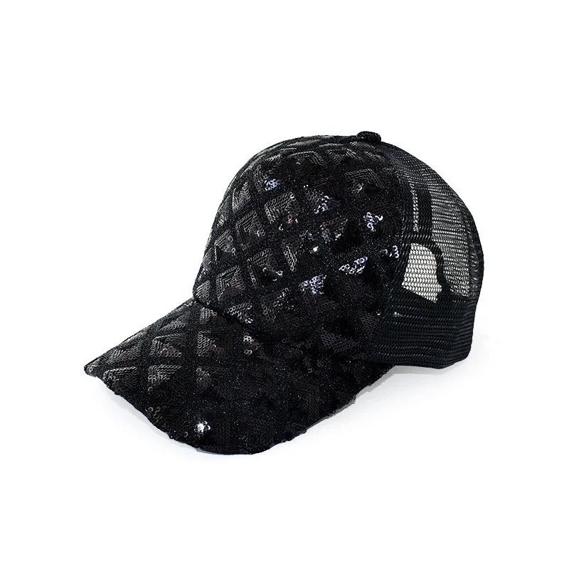Unisex Kšiltovka S Flitry a Kamínky Baseballová Čepice Sluneční Klobouk Ležérní Prodyšná Síťovina Sluneční Ochrana Sluneční Klobouk (4 barvy)