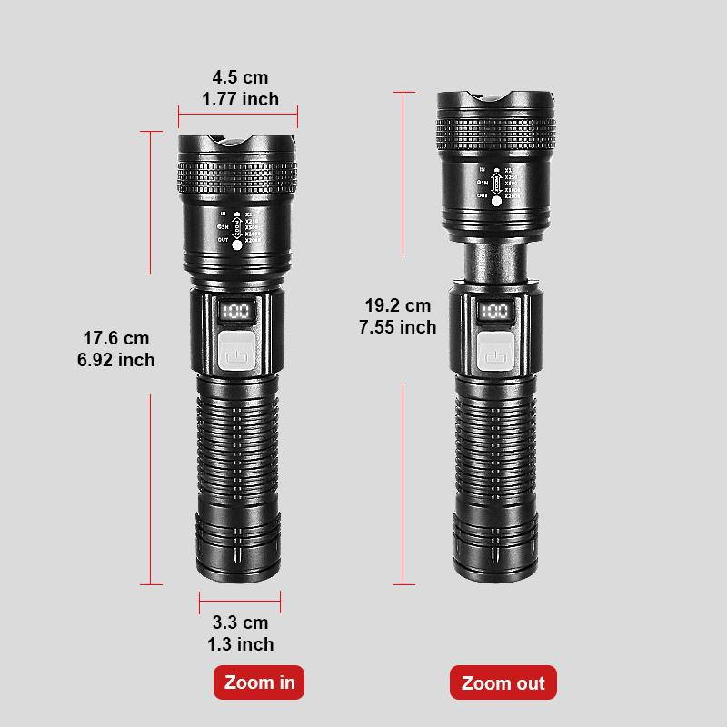 10000 Lumens Super Bright Long Range LED Flashlight Outdoor Waterproof Flashlight Camping Lantern Torch
