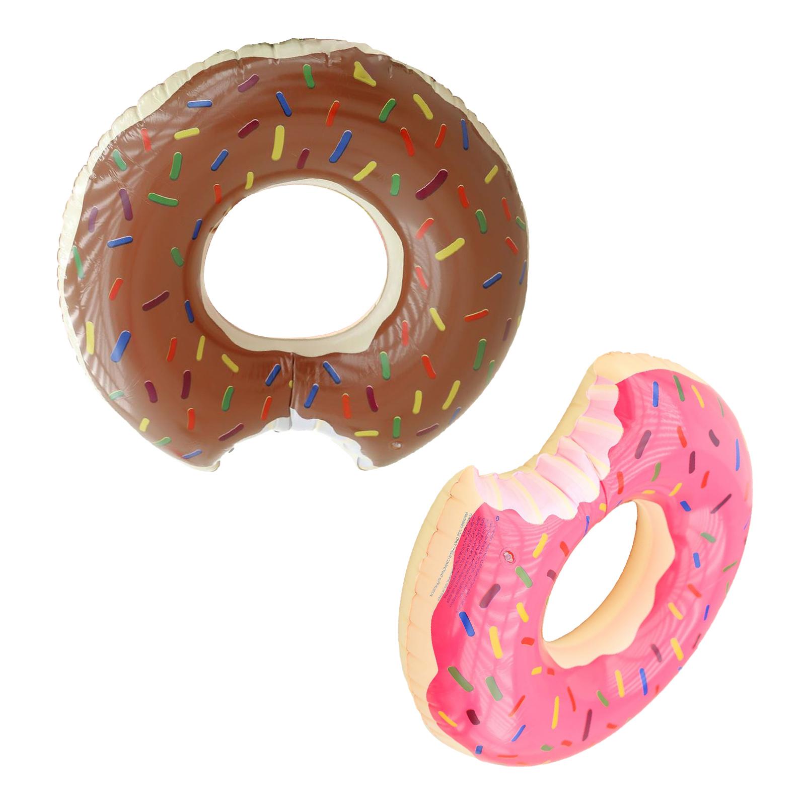 2Pcs Swimming Ring for Adult Pool Doughnut Shape Thickened PVC Inflatable 120cm L