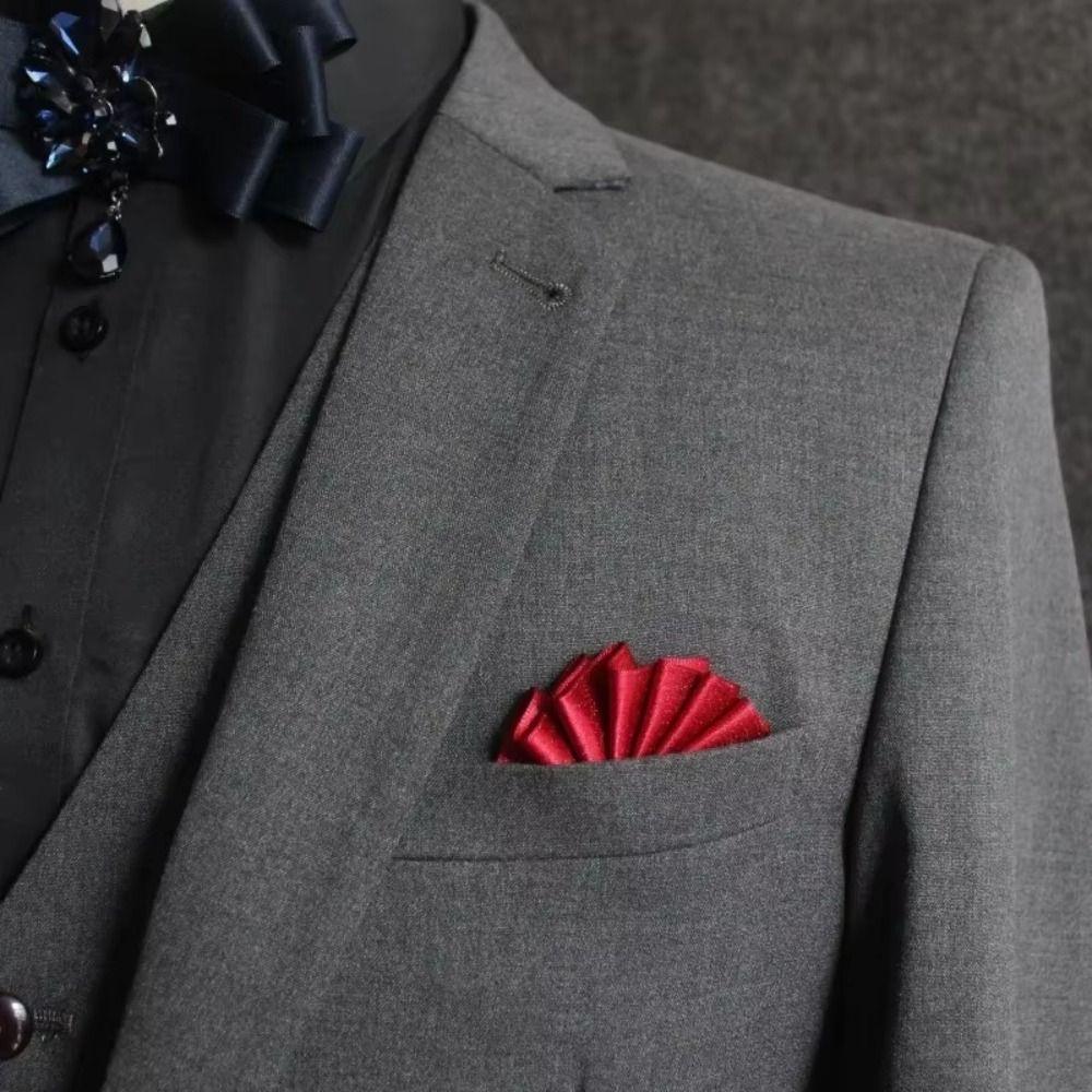 Nylon Men's Suit Pins Pocket Towel Bridegroom Dress Corsage Brooches  Wedding Jelwery Accessories