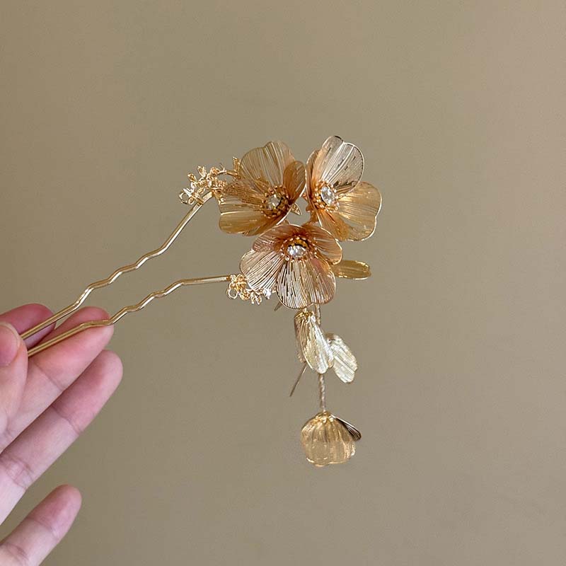 

Винтажные заколки для волос с кисточками в виде цветов для женщин, металлические шпильки для волос, свадебные заколки, свадебные украшения, аксессуары для волос