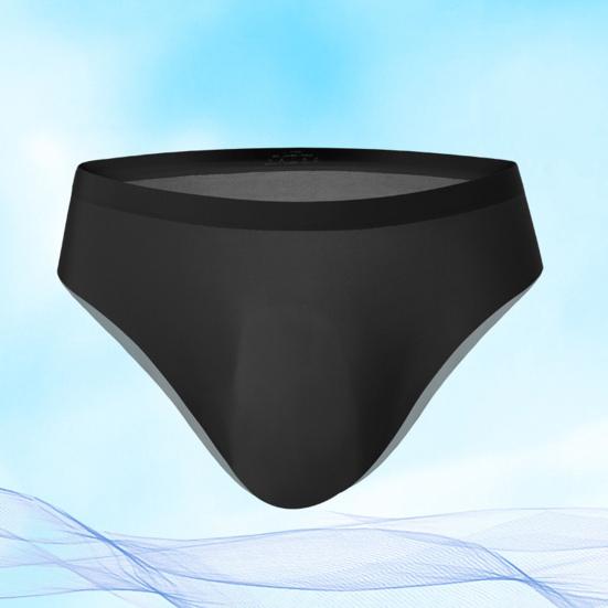 Summer Ultra-Thin Ice Silk Sexy Men Briefs Translucent Low-rise Seamless 3D U Convex