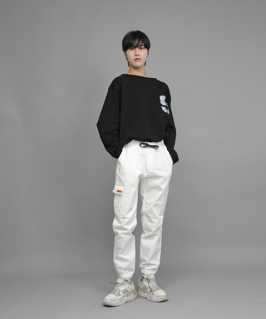 Seinteukeulu Retroline Cargo Jogger Pants Rl-311Cj White