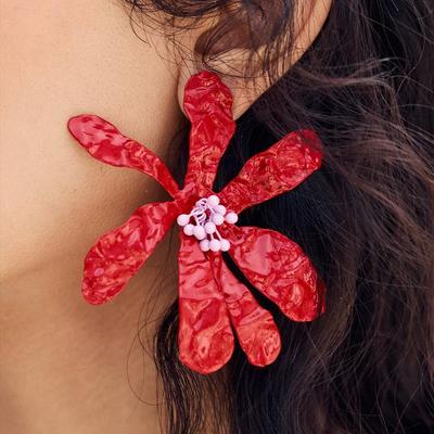 2025 New ZAA Charm Women Luxury Enameled Metal Flower Earrings Trend Casual Holiday Party Accessories Elegant Girl Gifts