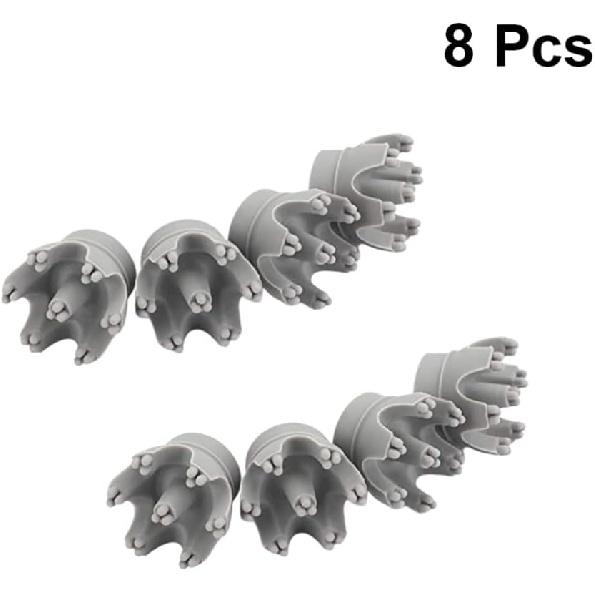 EXCEART Massager Head Electric Head Massager Replacement Head Kneading Vibrating Head for Head Neck Body Stress Release 8Pcs (Grey)
