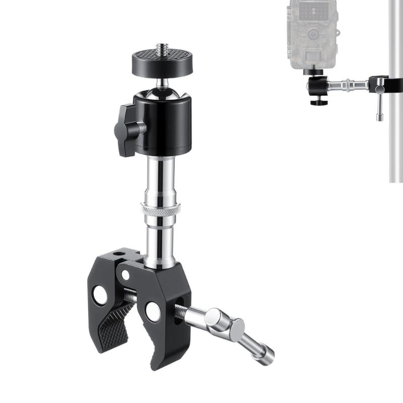 Universal Ball Head Mount With 1/4Inch Thread For Camera Tripod Light Stand And Microphone Holder Adjustable Arm
