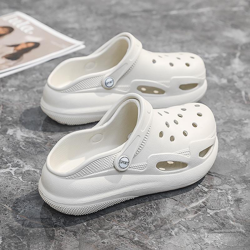 New Hole Shoes Women's Sandals Home Platform Outer Slippers Casual Beach Shoes Women's Bag Head Cool Slippers