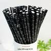 Biodegradable Halloween Paper Straws with Skull and Pumpkin Design