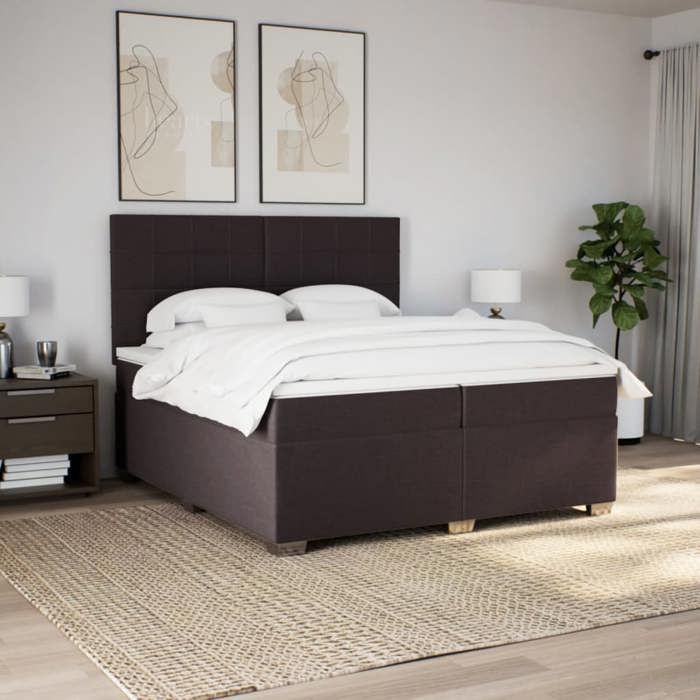 Maison Exclusive - Sommier à lattes de lit avec matelas Marron foncé 200x200 cm