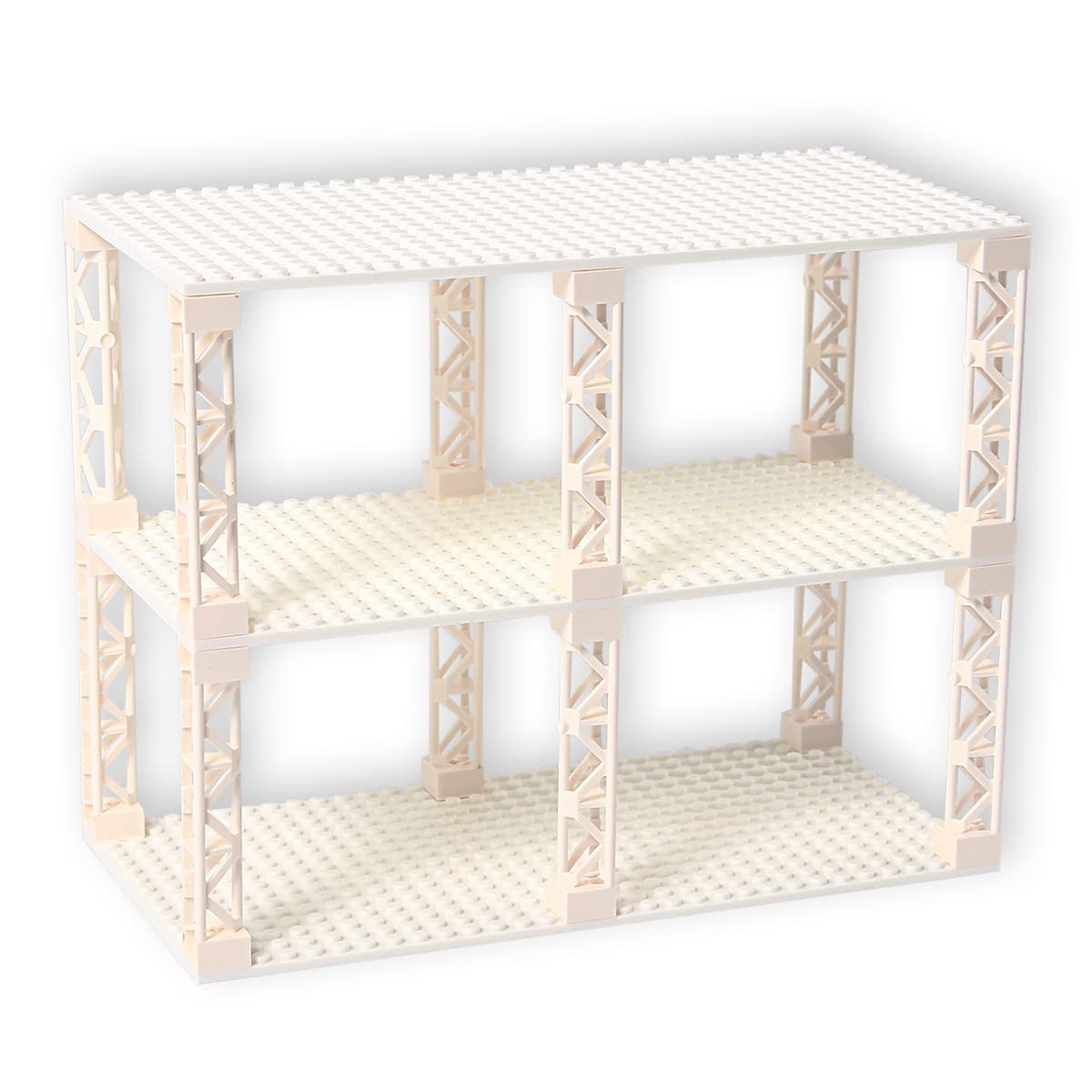 

INIBUD Classic Compatible Foundation Block with Set of 3 Boards and 12 Posts Plate, 16x32mm, Double-Sided, Posts, (White) белый