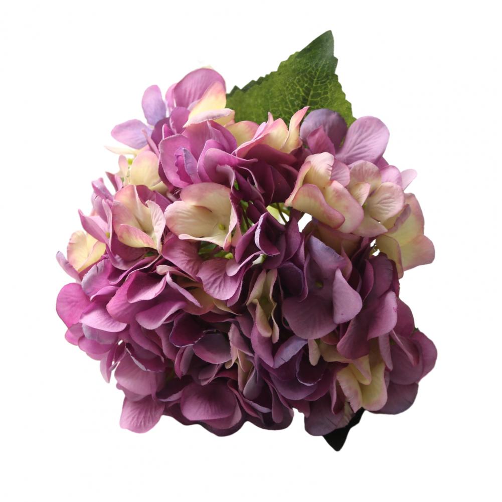 Artificial Hydrangea Flowers Artificial Silk Hydrangea Bouquet with Flexible Stems Realistic Color Transitions Soft Pliable