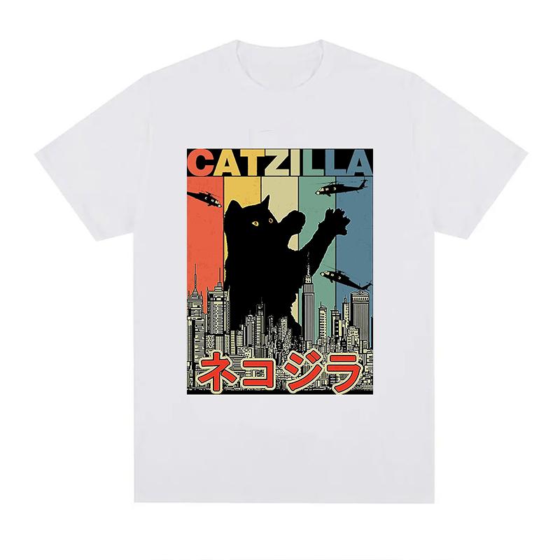 Catzilla Tshirt Unisex Unisex Plus Size Fashion Oversized Breathable Oneck Casual Streetwear Harajuku Summer Unisex Tees
