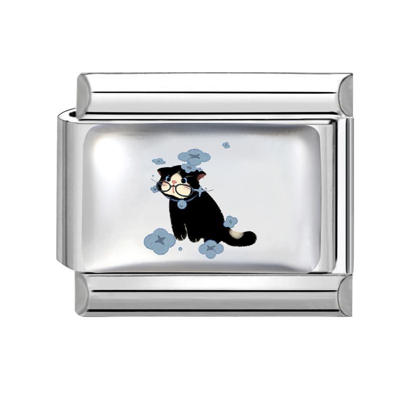 New Lovely Cat Dog Cow Fish Heart Y2K Wholesale Italian Charms Fit 9MM Stainless Steel Bracelet DIY Creative Jewelry Gifts