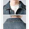 TYYRBMG Denim Back Plus Long CXH754 Men's Jacket, Casual, Washed, Slit, Sukajan, Business, Sizes, Spring, Indigo, Sleeve, Spring, Summer, Fall, (XL,