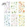Nature Themed Stickers 6 Sheets/Set Natural Flower Scrapbook Stickers, Waterproof PVC Floral Plants Decals, Botanical Art Transparent Decorative