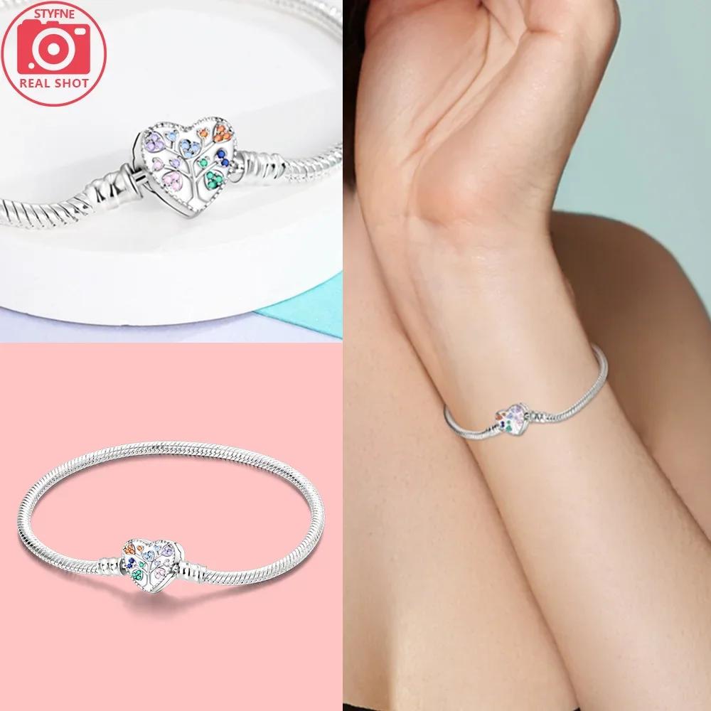 Sliver Bracelets Heart Lucky Eyes Bracelets Female Anniversary Party Fine Bracelets Bangles Jewellery Gifts for Women