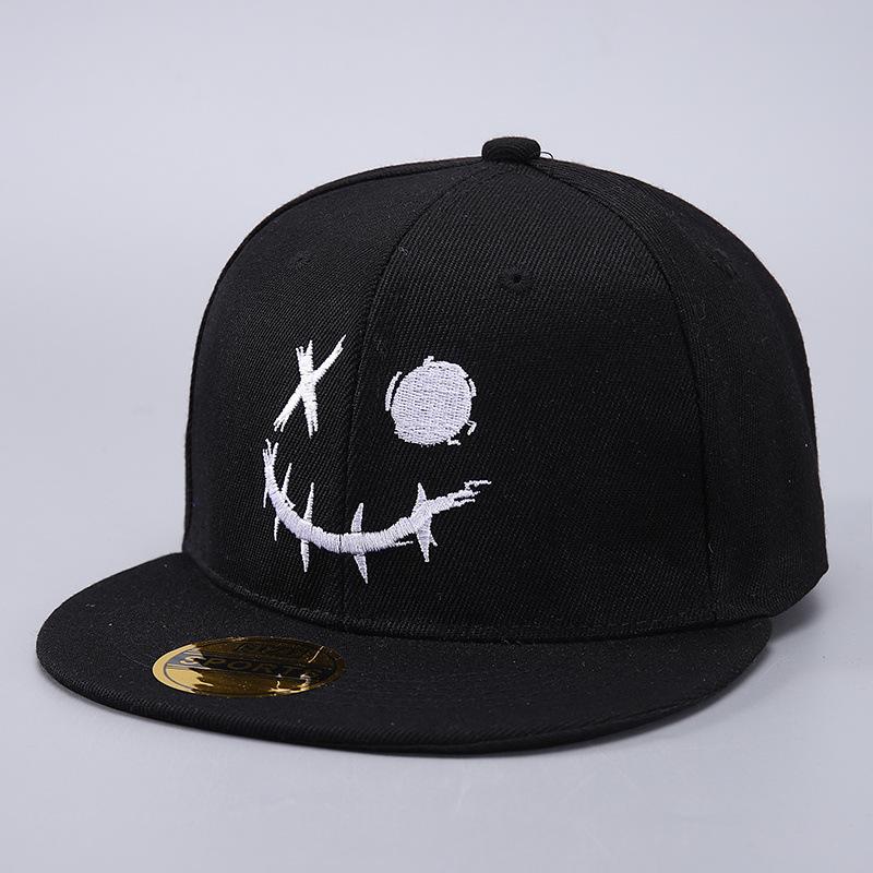 Funny Emoji Baseball Cap Personality Embroidery Hip Hop Flat Brim Shade Cap Batch