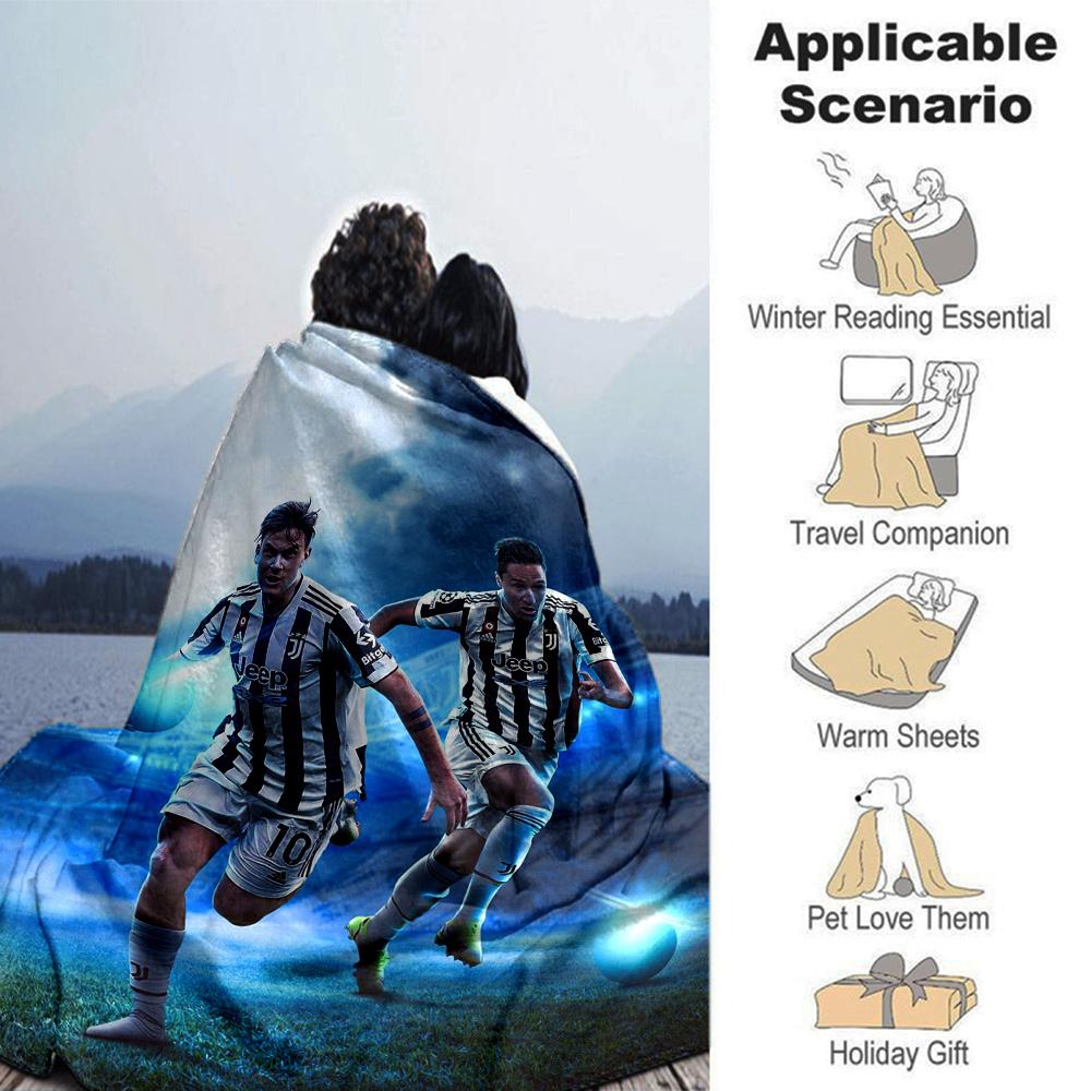 Juventus Football Players Collage Print Fleece Blanket Soft Warm Throw Blanket Sofa Couch Bed Home Decor For Soccer Fans