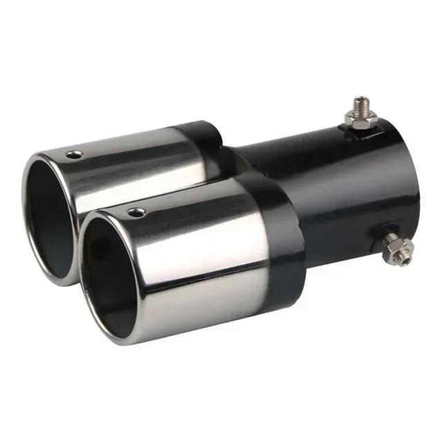 Car Exhaust Muffler Tip Single/double Outlet Round Stainless Steel Car Rear Chrome Round Exhaust Pipe Tail Muffler Tip Tube
