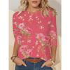 Artistic Landscape Painting Pattern, Slim Fit, Casual Round Neck, Long Sleeves, Everyday Creative Oil Painting Design Pattern.