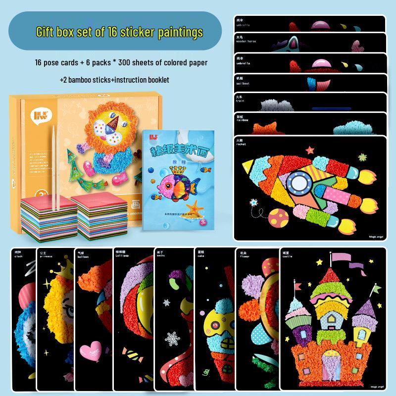 Children's Crumple Paper Art Kit for Creative Painting and Crafts in Kindergarten and Elementary Classes