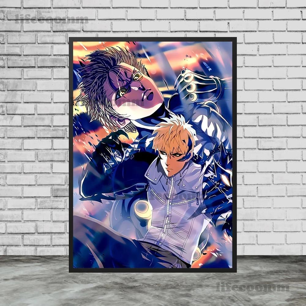 One Punch Man Janos, Saitama Hot Blooded Animație Poster și imprimare Decor Artă de perete Pânză Pictură pentru camera de zi Imprimare artistică fără cadru