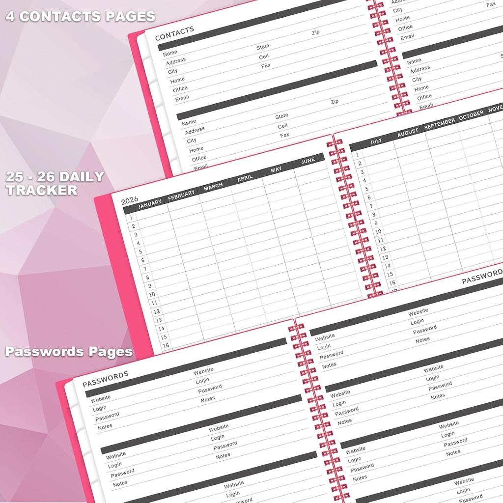 2025-2026 Monthly Planner - Monthly Planner/Calendar 2025-2026, Jul. 2025 - Dec.2026, 9" X 11", Academic Planner, Pocket, Contacts and Passwords
