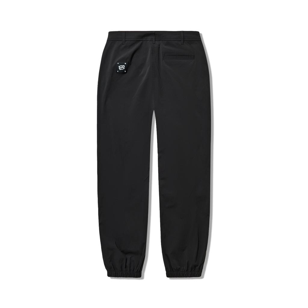Li Ning X Icecream Collaboration Skateboard Series Letter Print Mid-Rise Cuffed Knit Joggers Men Joggers Black AKXU539-1