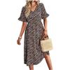 V-neck Short Sleeve Floral Printed Dress Summer Fashion Elegant Loose Long A-line Party Dresses Casual Bohemian Beach Slim Fit Elegant Clothing
