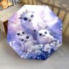 1 PC Automatic Folding Umbrella - Magical Snowy Owl Pattern, Portable & Foldable Design with 8 Ribs, Christmas Birthday Gifts