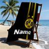 Asciugamano da Spiaggia Personalizzato con Nome Borussia Dortmund, per Viaggio Campeggio Festa in Spiaggia Arredamento Casa, Regalo di Compleanno per Famiglia e Amici