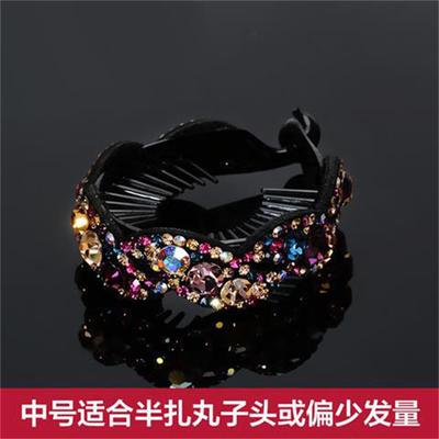 Barrette à cheveux exquise en strass, Pince à queue de cheval verticale entièrement en strass, Pince banane pour adultes.