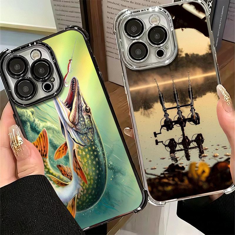 Carp Fish Fishing Rod Plating Phone Case For Xiaomi Poco X5 X6 X7 X8 Pro Max F8 Ultra F7 M8 M7 M5S Redmi 15C 15 14C 13C 13 X3 12