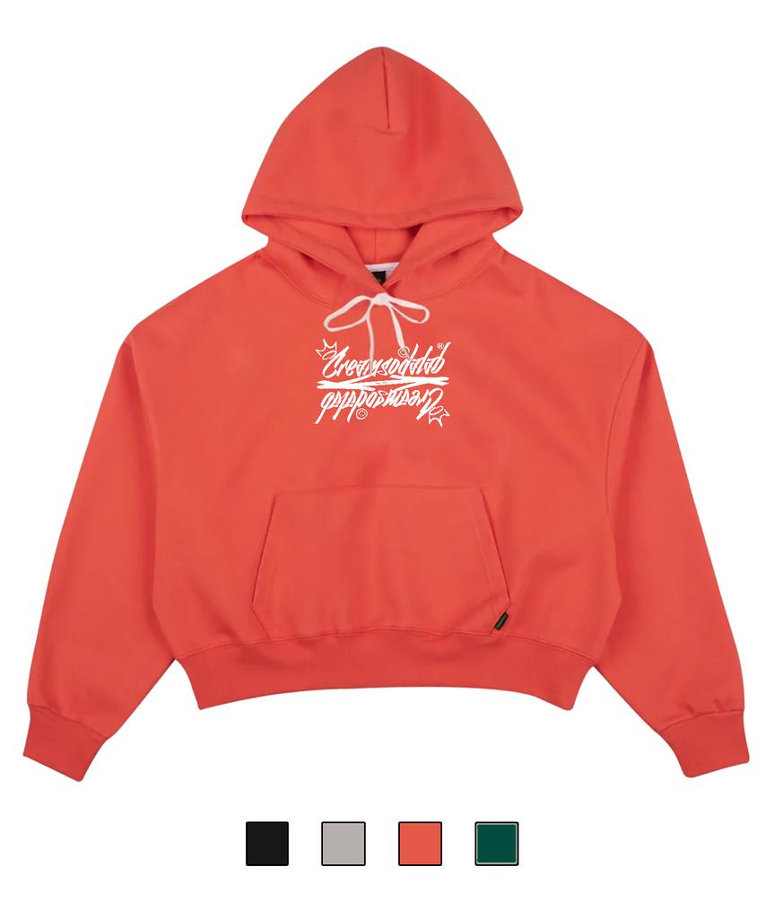 Crsd Lettering Crop Hoodie