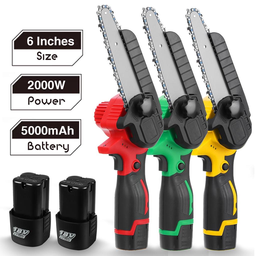 6-Inch Mini Cordless High-Power Electric Chain Saw Garden Tree Feller Wood Cutting Machine