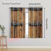 Set Of 2 Vintage Curtain Popular Plane Printing Barn Wooden Door Wood Textured Background Fabric Without Rod With Thermal Polyester